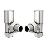 Cutout image of Redroom by Barwick Brushed Nickel Angled Round Manual Radiator Valves